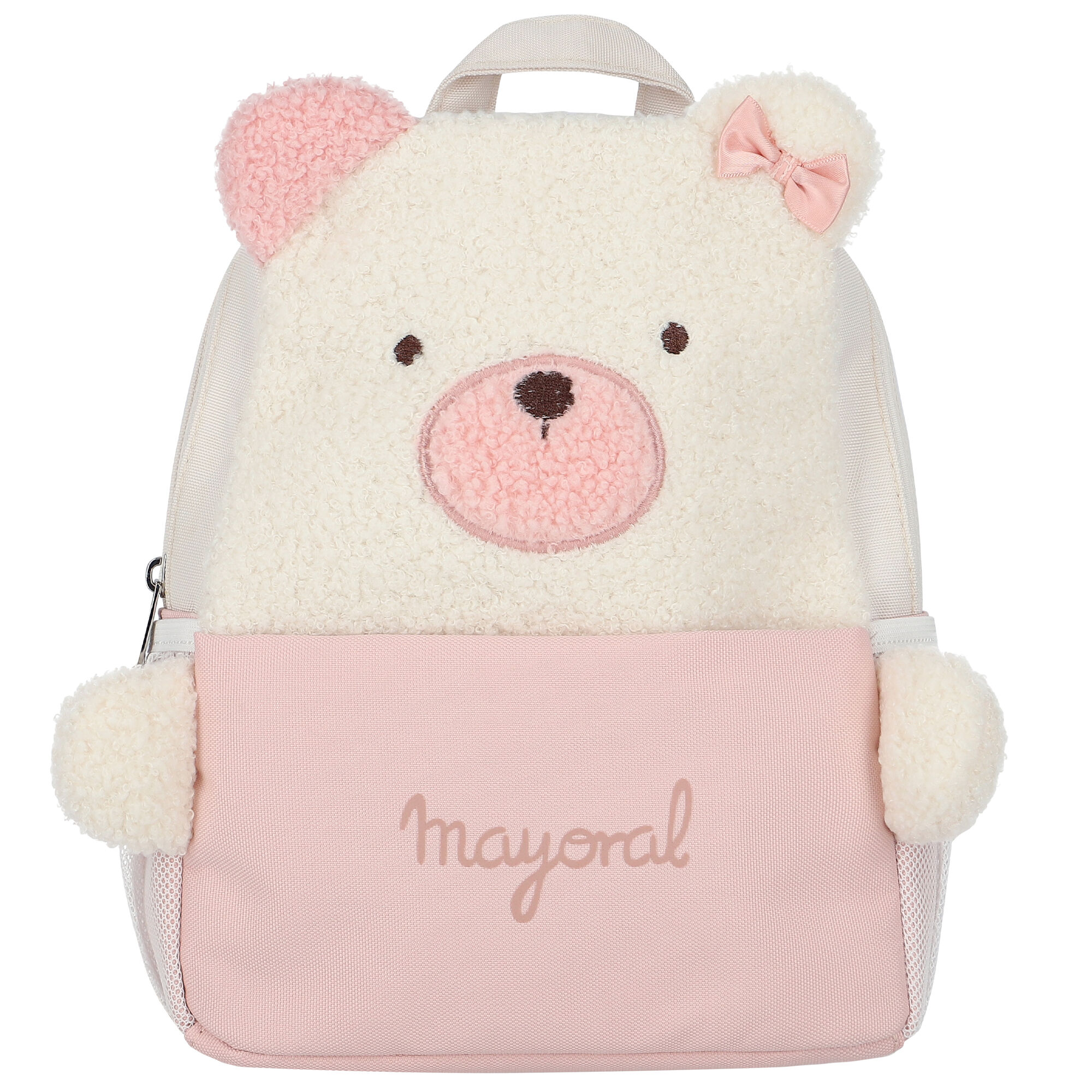 Mayoral Pink Ivory Teddy Bear Backpack Junior Couture UK
